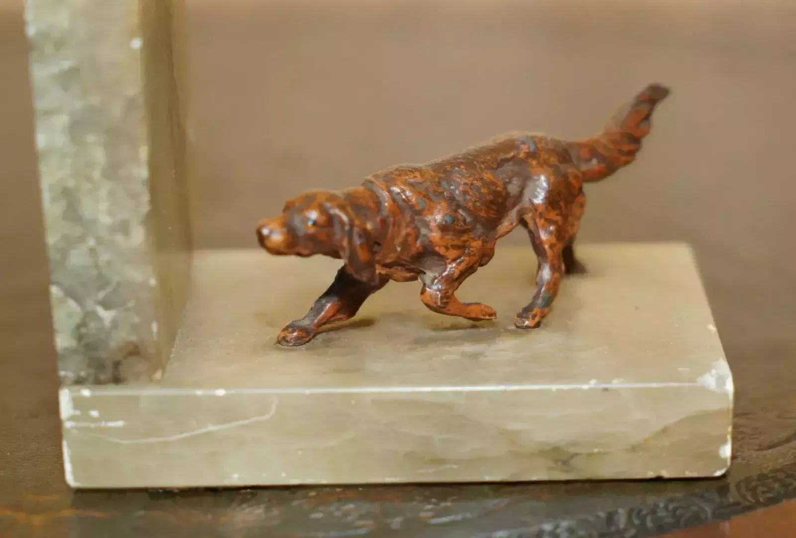 Home Decor Stunning Pair Of Antique Austrian Cold Painted Bronze Onyx Dog Hounds Bookends photo