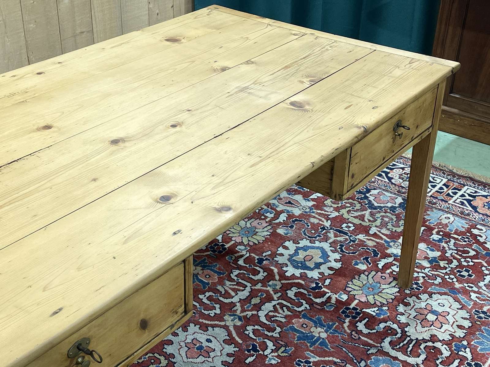 Flat Desk From The Beginning Of The 20th Century In Fir photo for sale