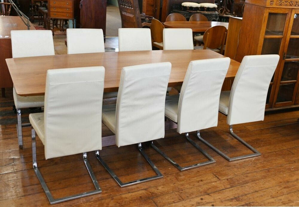 Italian Mid Century Modern Dining Table And Effezeta Chairs Set photo for sale