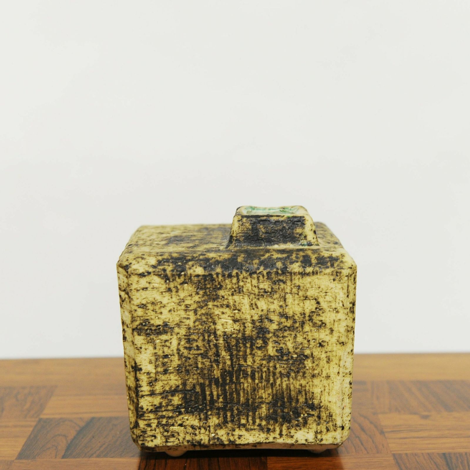 Brutalist Ceramic Chimney Square Vase By Pieter Groeneveldt, Netherlands, 1960s photo furniture