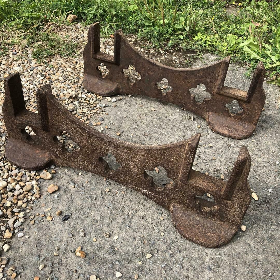 photo furniture Large Antique Pair Of Brewery Barrel Stands Late 1800s