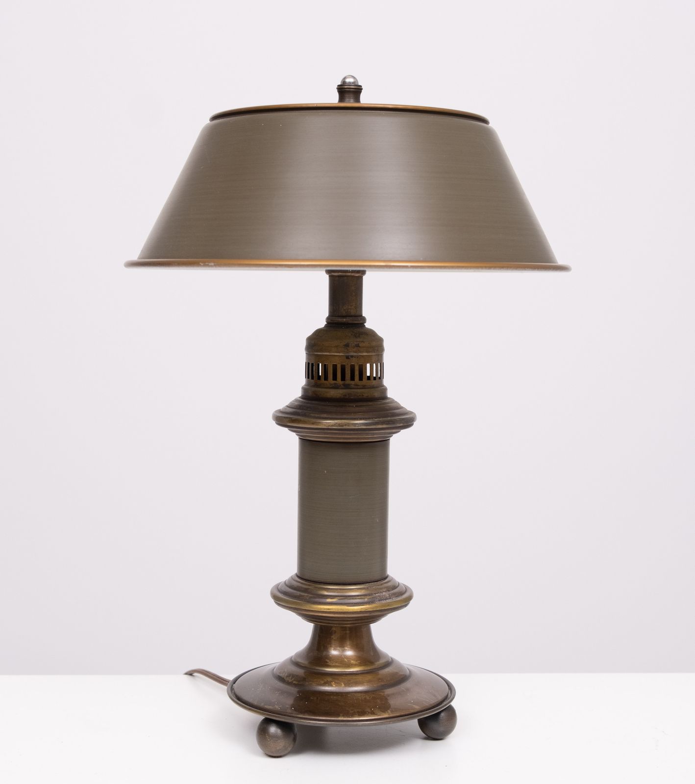 Klein Metalen Bouillotte Tafellampje, Jaren 1970, Vs