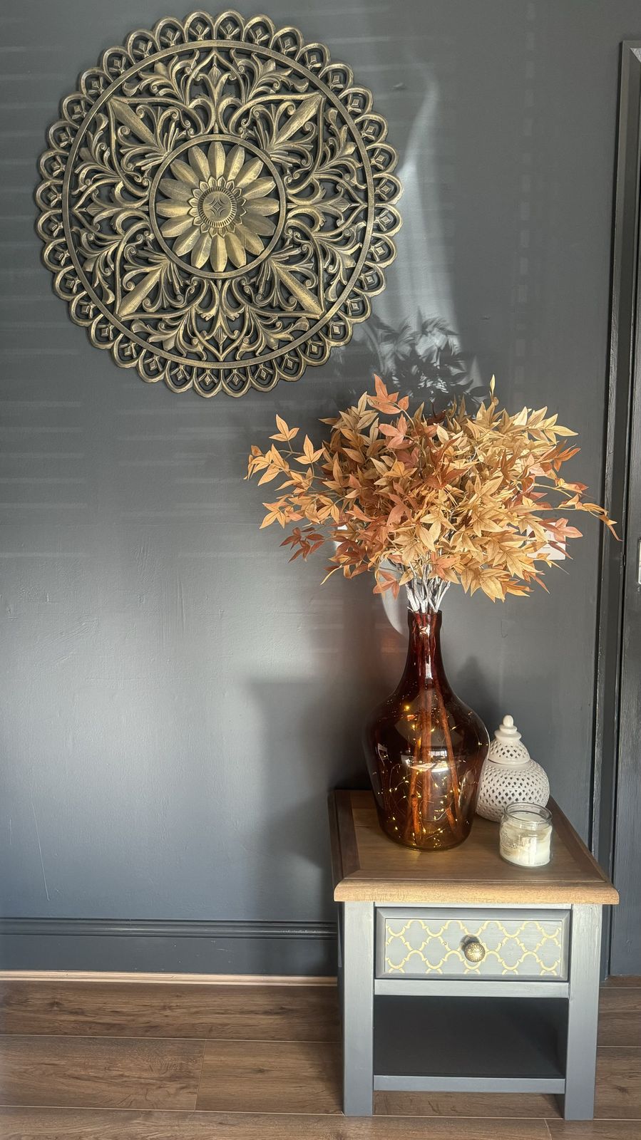 Custom Painted Beautiful Elegant Large Moroccan Style Carved Round Fretwork Ornate Wall Art 78cm Diameter photo 169.0