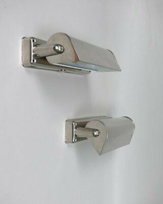 Art Deco Bauhaus Minimalist Nickel Plated Sconces, 1930s, Set Of 2 photo Lighting