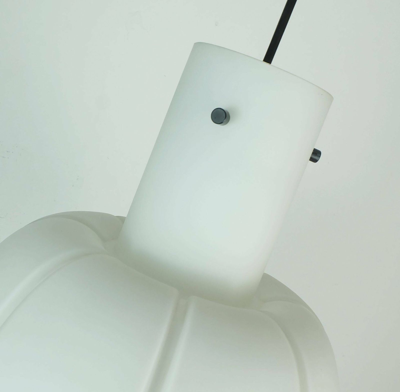 Large Glashuette Limburg Pendant Lamp With White Opal Glass Shade In The Shape Of A Flower photo 418.0