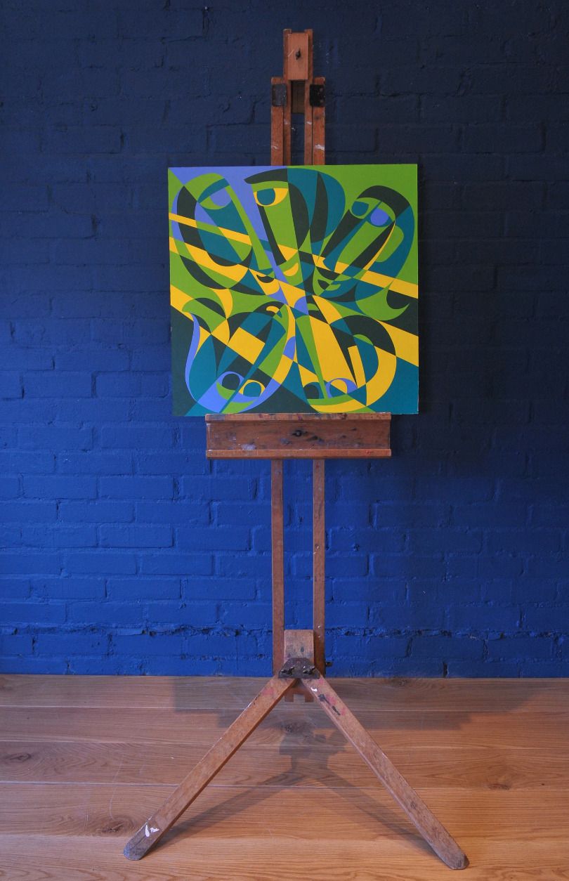 Ron Waddams British Quaker Artist Abstract Acrylic On Board Bearing Signature Verso 2007 Ol photo furniture
