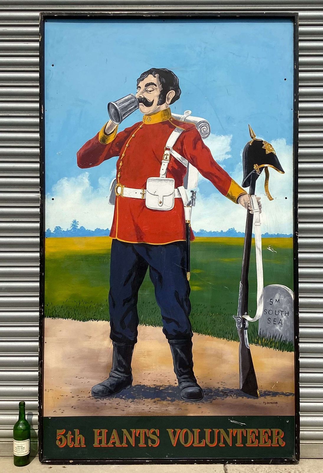 Remarkable C20th Very Large Hand Painted English Pub Sign photo for sale