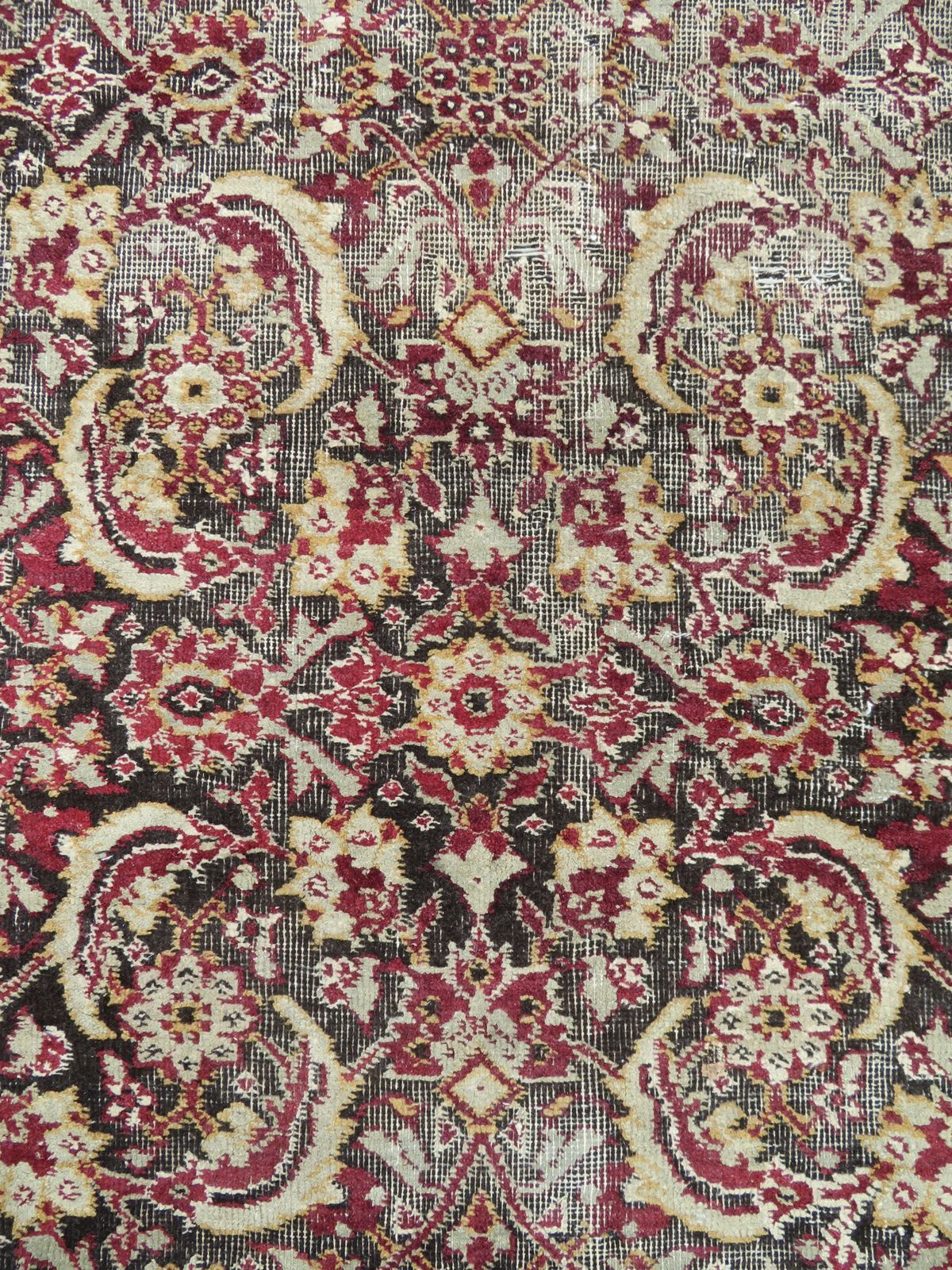 Large Mughal Carpet Fragment. North India. 183cm X 168cm. photo 1295.0