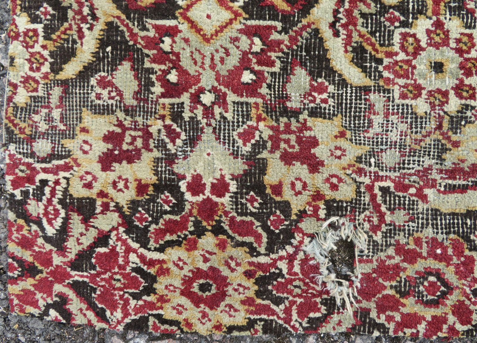 photo furniture Large Mughal Carpet Fragment. North India. 183cm X 168cm.