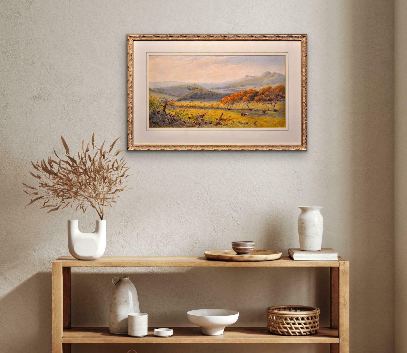 photo for sale John Bedloe Goddard 1838 To 1896. Kimmeridge Bay And The Clavell Tower, The Purbecks, Dorset, 1876. Framed Jurassic Coast Watercolour Painting.