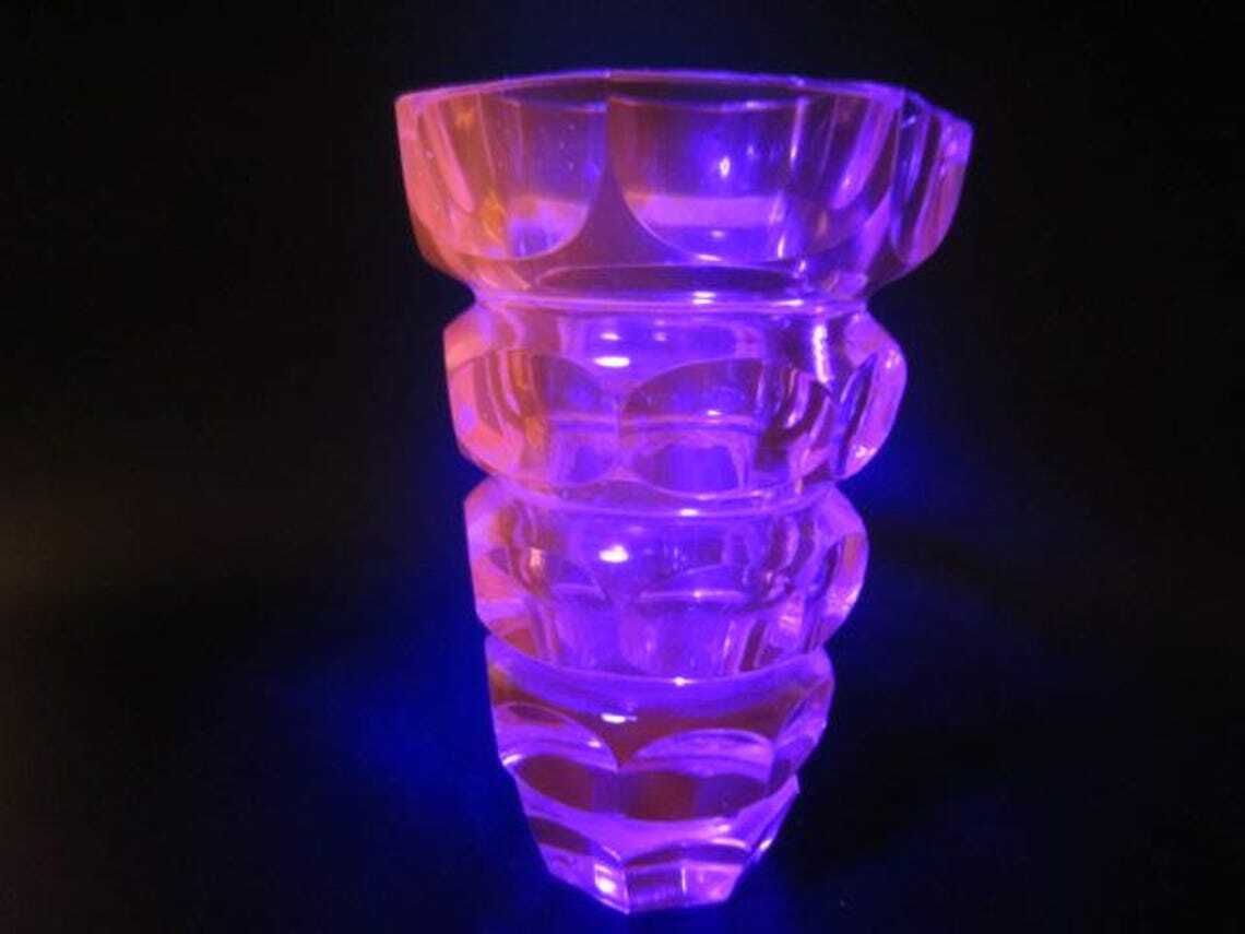 photo furniture Hoffmann For Moser Facet Cut Alexandrite Czech Crystal Art Glass Vase