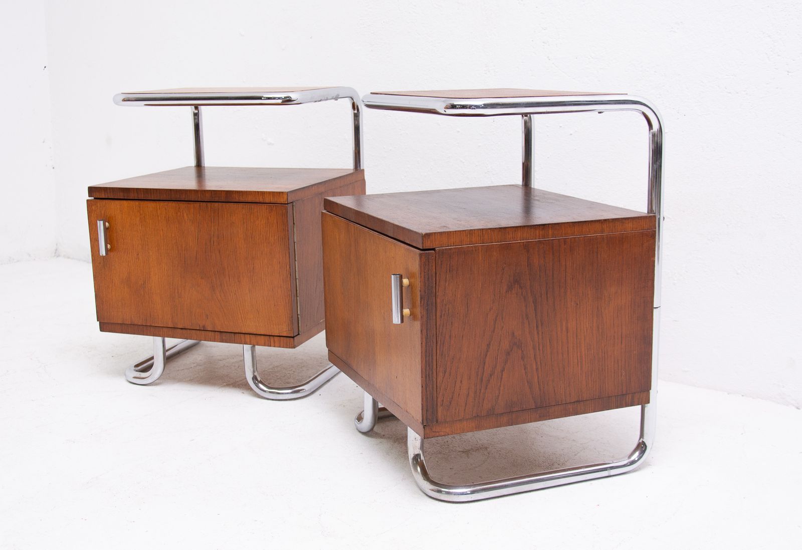 Pair Of Functionalist Chromed Night Stands By Kovona, 1950’s, Czechoslovakia photo buy