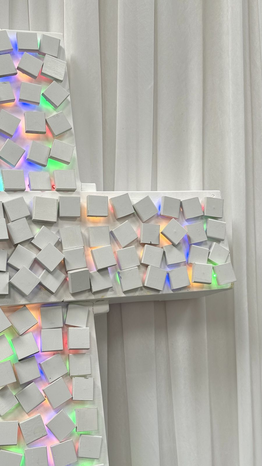 Contemporary Artwork In The Form Of An Illuminated Cross photo Art