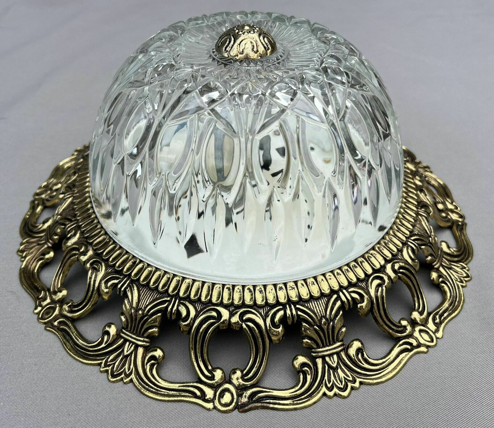 Stunning Ceiling Lamp Made Of Brass And Pressed Crystal Pendant Chandelier 6001 photo vinterior
