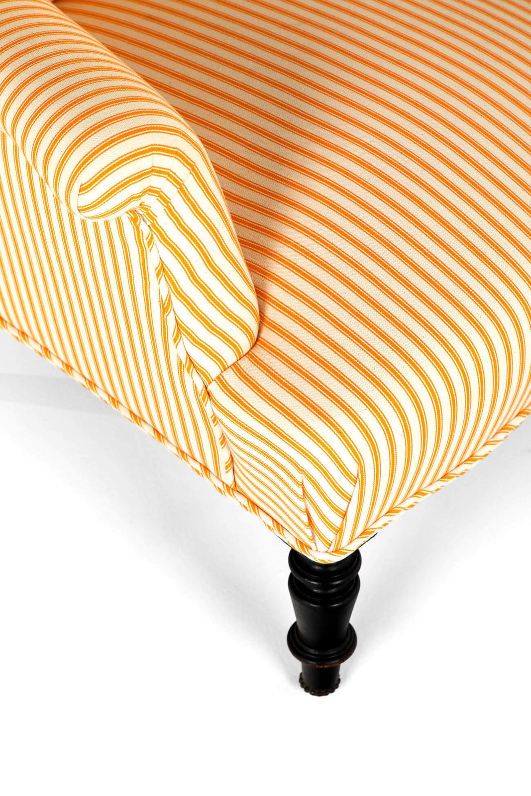 French Armchair In Goldenrod Ticking photo vinterior