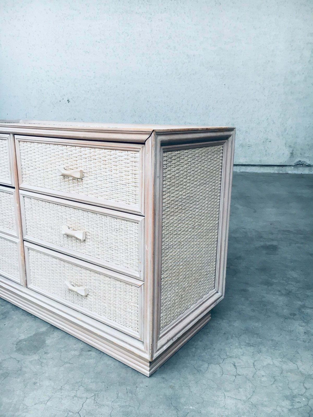 photo buy 1980's Design Washed Rattan Chest Of Drawers