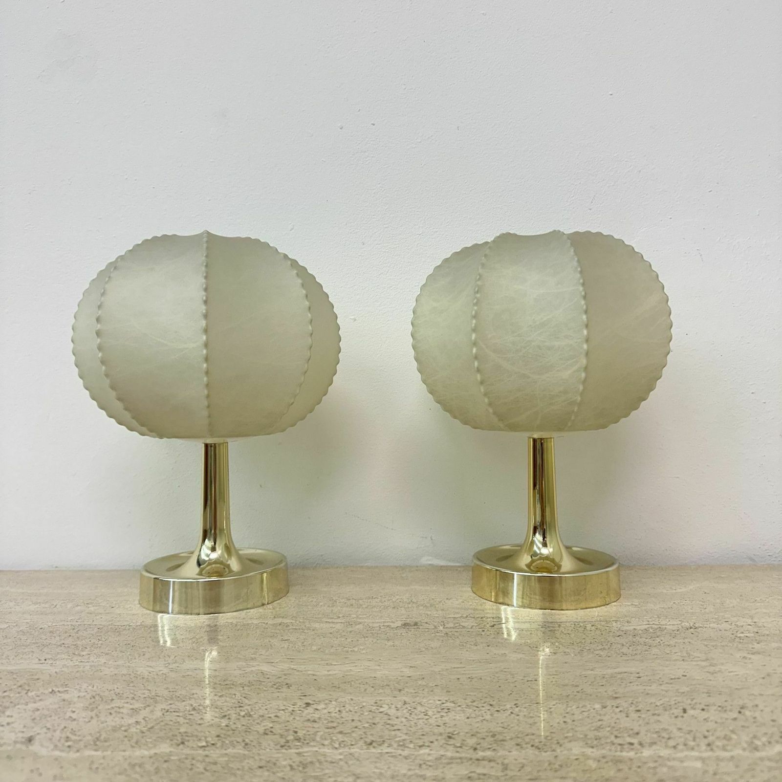 Pair Of Cocoon Table Lamp By Alfred Wauer For Goldkant, 1960’s photo furniture