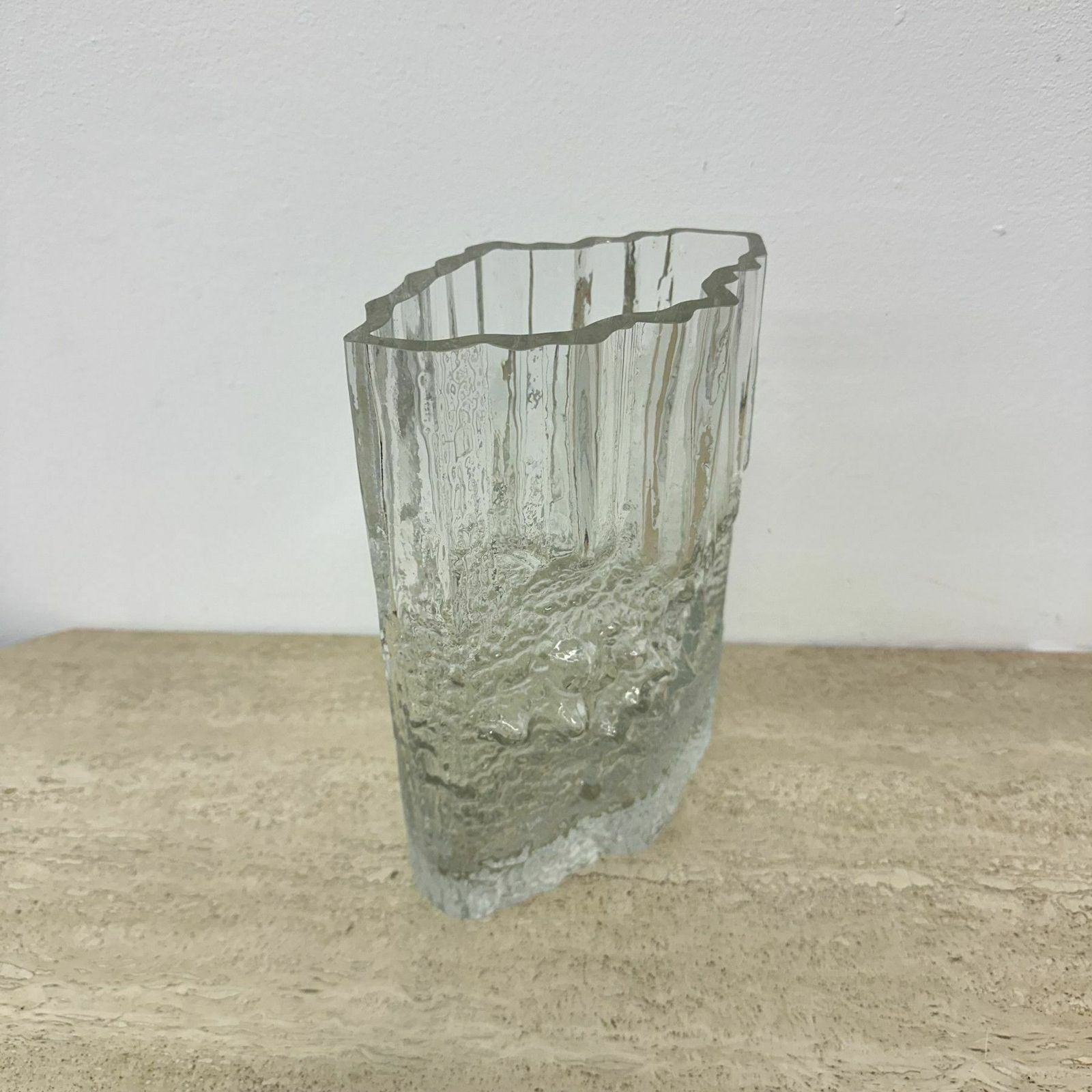 Vintage ‘Pinus’ Glass Vase By Tapio Wirkalla For Iitalla Finland , 1970s photo vinterior