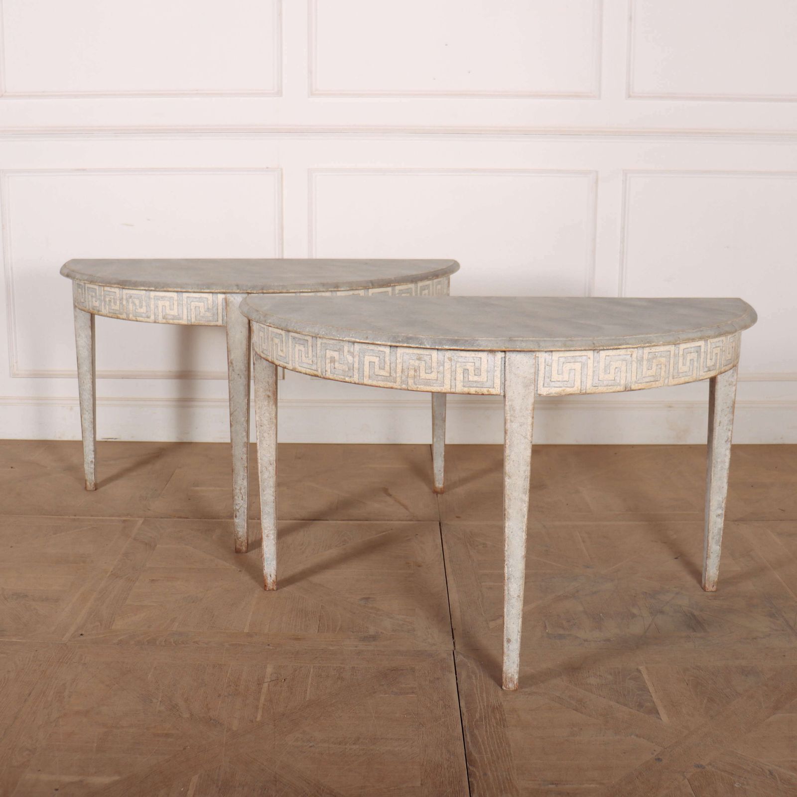 Pair Of Swedish Demi Lune Consoles