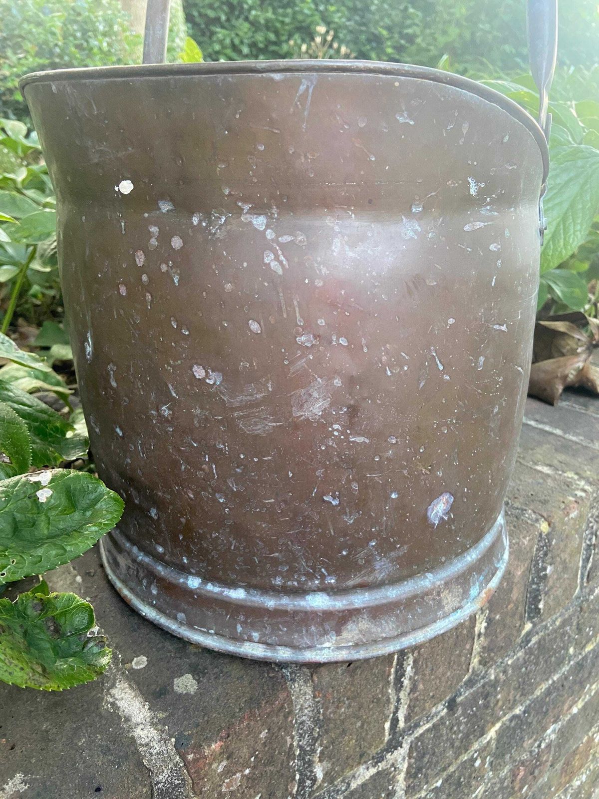 Super Vintage Brass Coal Bucket, Coal Scuttle, Metal Bucket, Planter, Plant Pot photo for sale