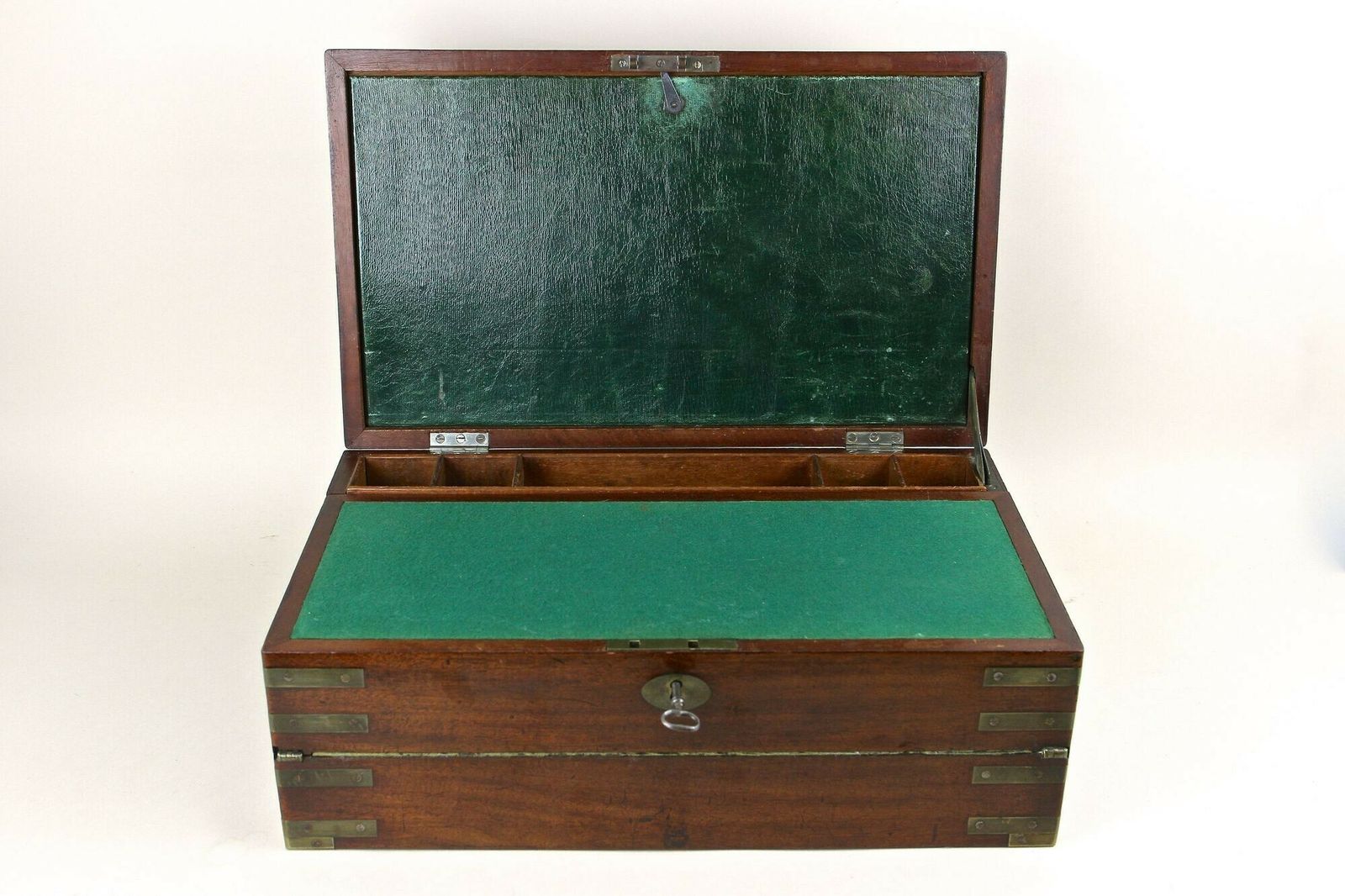 19th Century Victorian Writing Slope/ Travel Desk, Brass Bound, Uk Ca. 1815 photo for sale