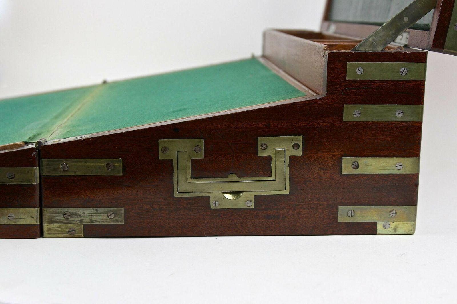 19th Century Victorian Writing Slope/ Travel Desk, Brass Bound, Uk Ca. 1815 photo vintage