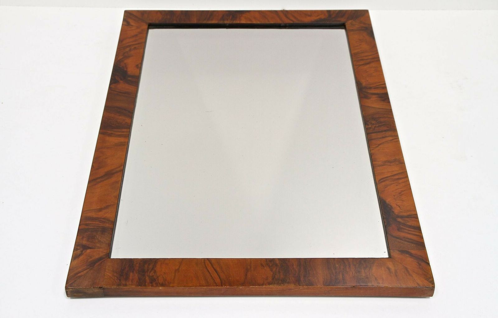 photo for sale 19th Century Biedermeier Walnut Mirror  Original Facet Cut , At Ca. 1825