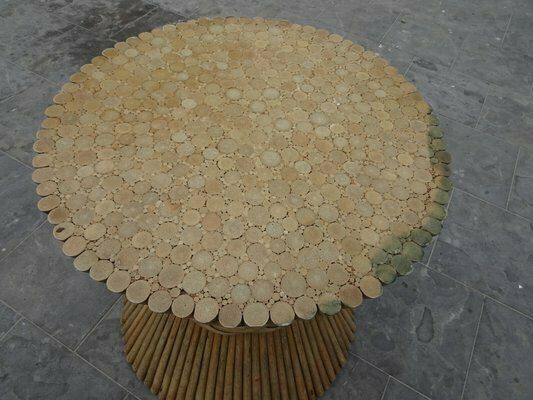 Mc Guire Bamboo Rattan And Glass Dining Table, 1970s photo Furniture