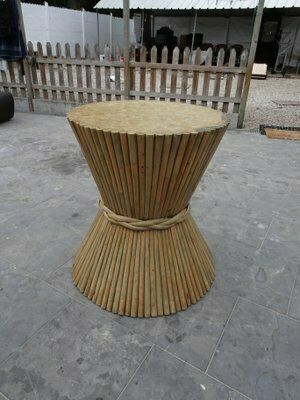 photo furniture Mc Guire Bamboo Rattan And Glass Dining Table, 1970s