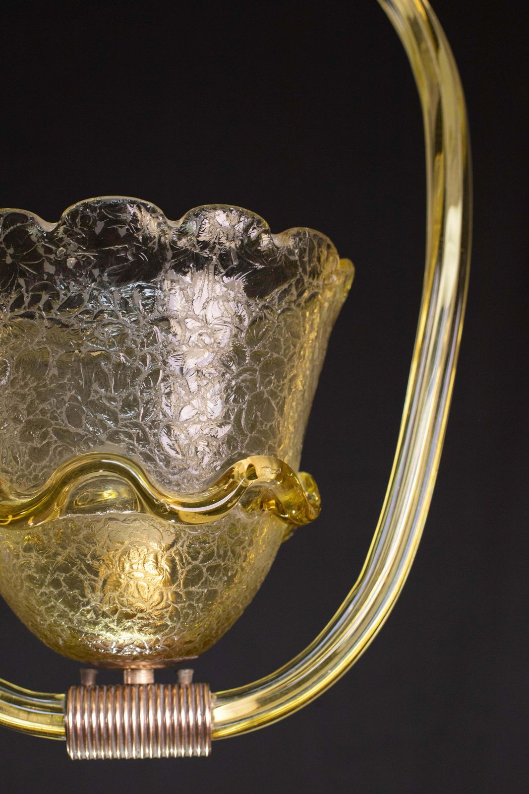 Very Rare Amber Art Deco Barovier E Toso Chandelier, 1940 photo vintage