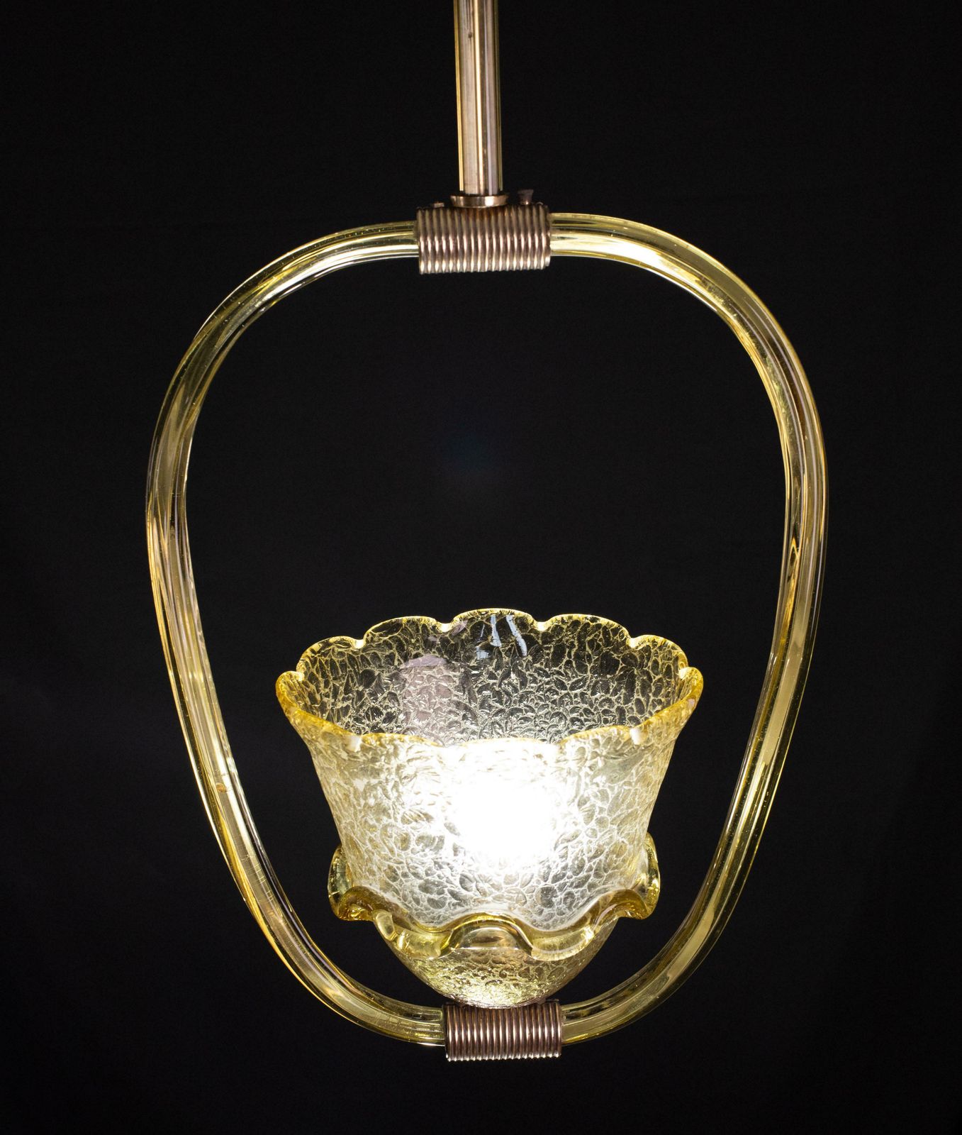 photo for sale Very Rare Amber Art Deco Barovier E Toso Chandelier, 1940