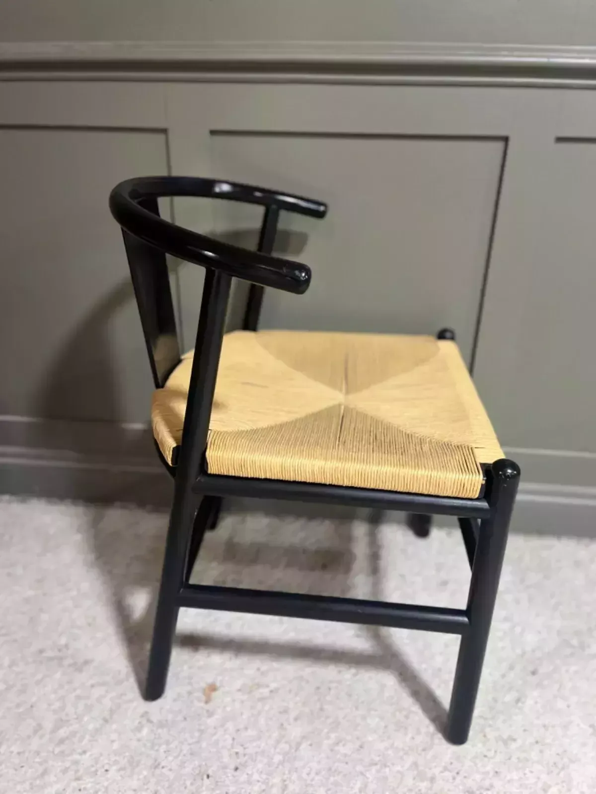 Danish Style Chair /Desk Chair Black W Paper Rope Seats Kristi Am Pm Chairs photo vinterior