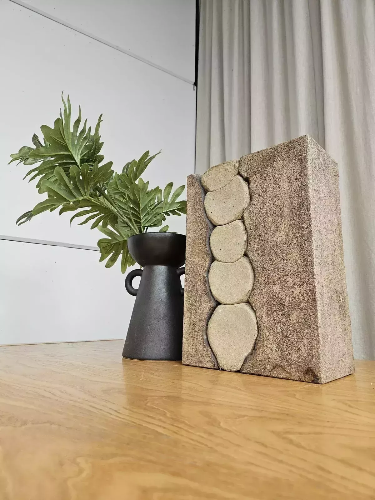 Vtg Mid Century Brutalist Abstract Studio Pottery Sculpture Scandi Retro R544