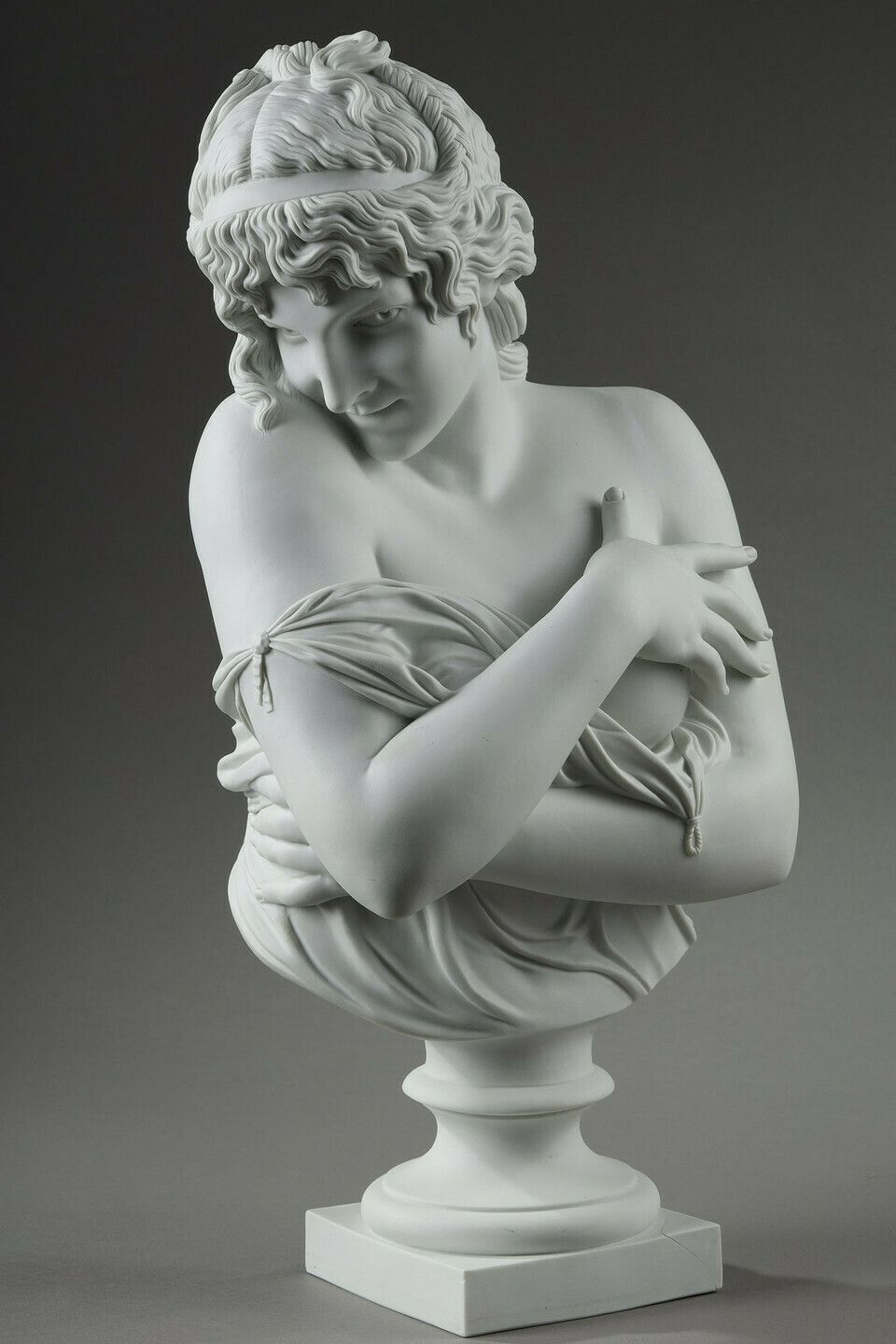 Bust In Biscuit After Jean Antoine Houdon (1741 1828): Modesty photo for sale