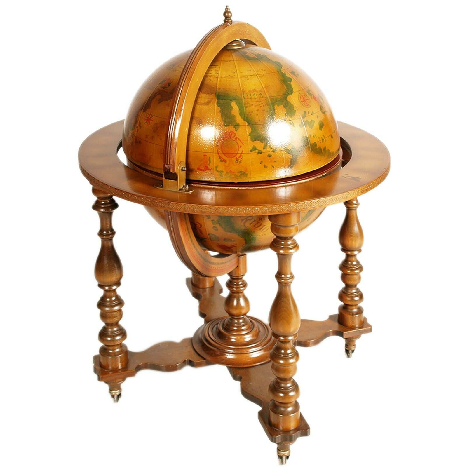 Italian Cocktail Bar Cart Of 20th Mid Century On Decorated World Map , Globe