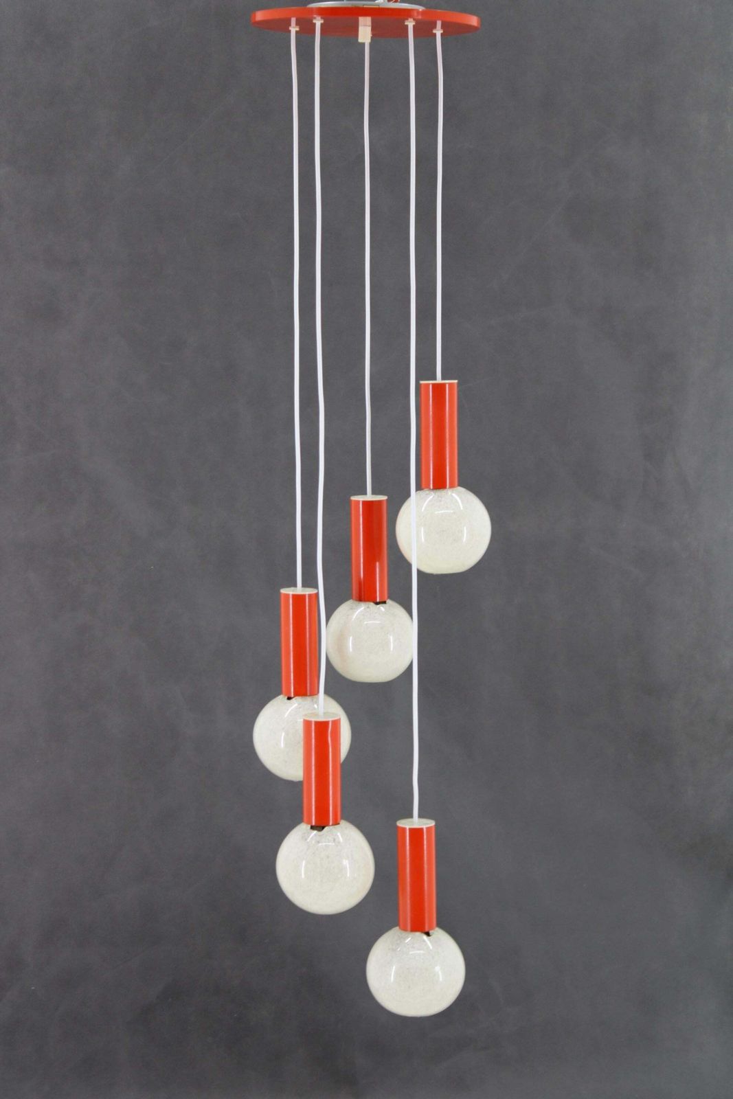 1970s Cascade Chandelier With Plastic Shades By Pokrok Zilina, Czechoslovakia photo for sale