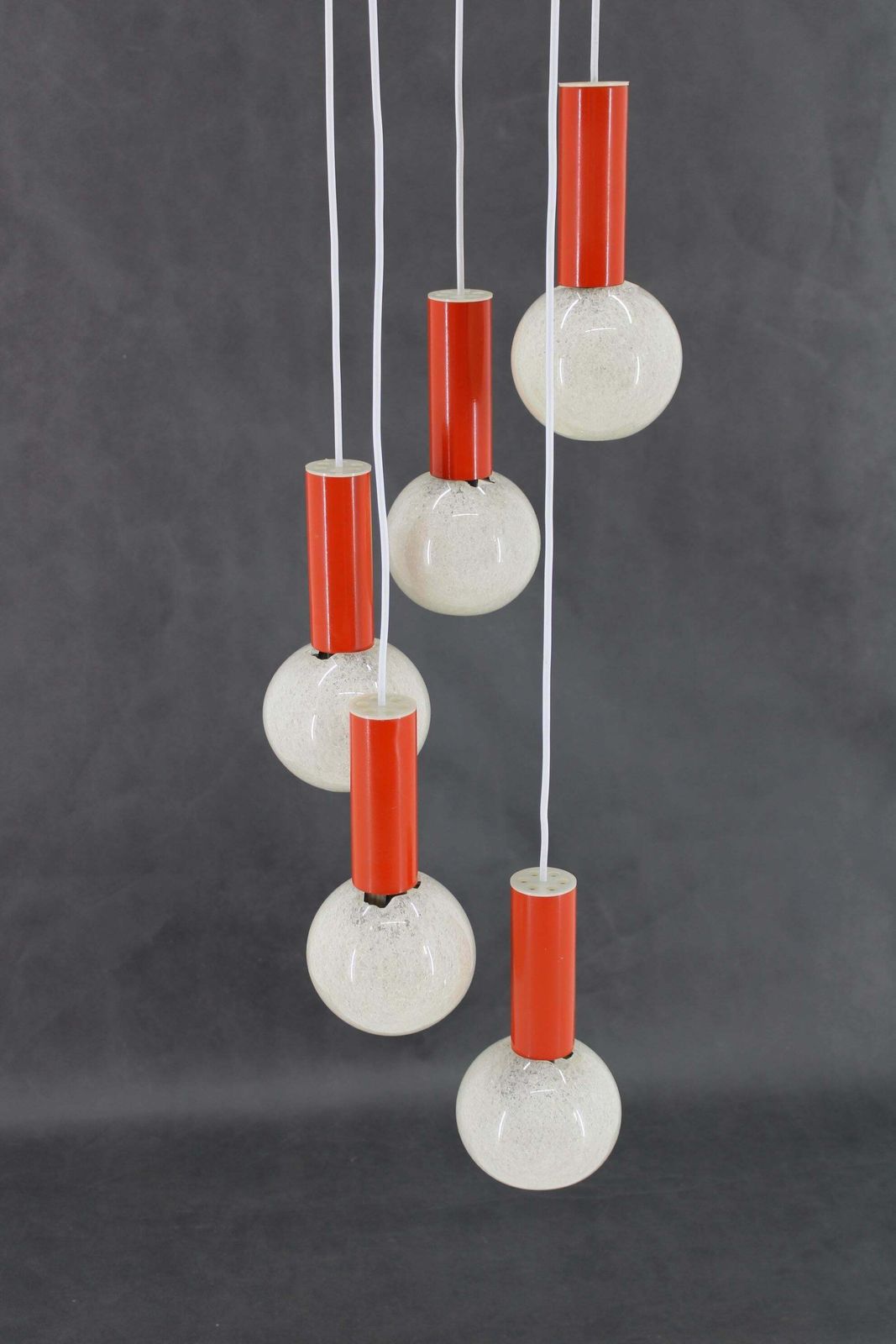 1970s Cascade Chandelier With Plastic Shades By Pokrok Zilina, Czechoslovakia photo Lighting