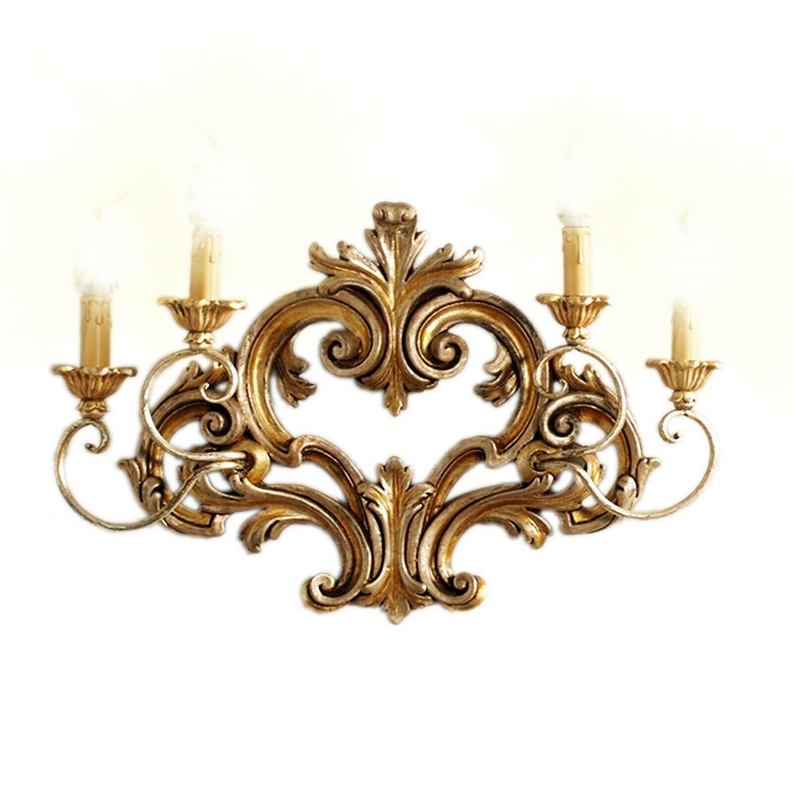 Pair Of Carved And Gilded Wood Ornamental Sconces Testolini Freres Venetian Work photo 5800.0