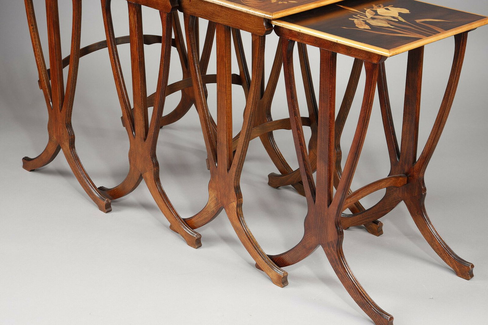 photo furniture Set Of 4 Tables Gigognes Signed Gallé