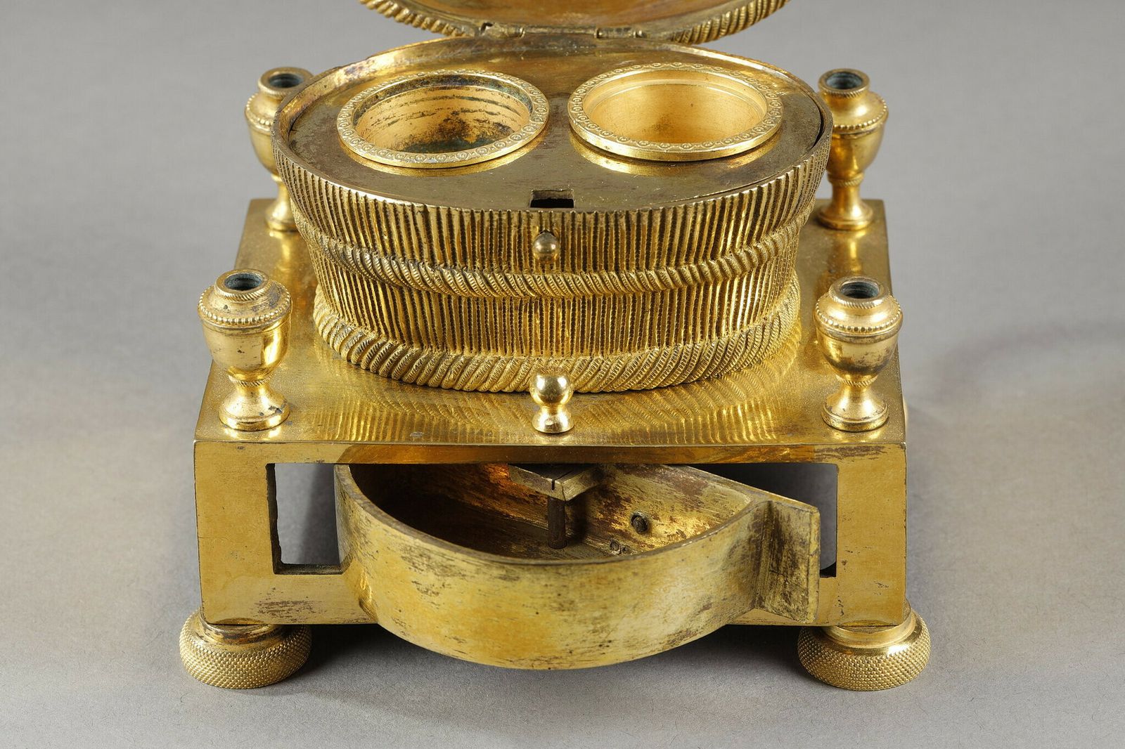 photo for sale Gilt Bronze Inkwell Forming A Basket Of Grapes