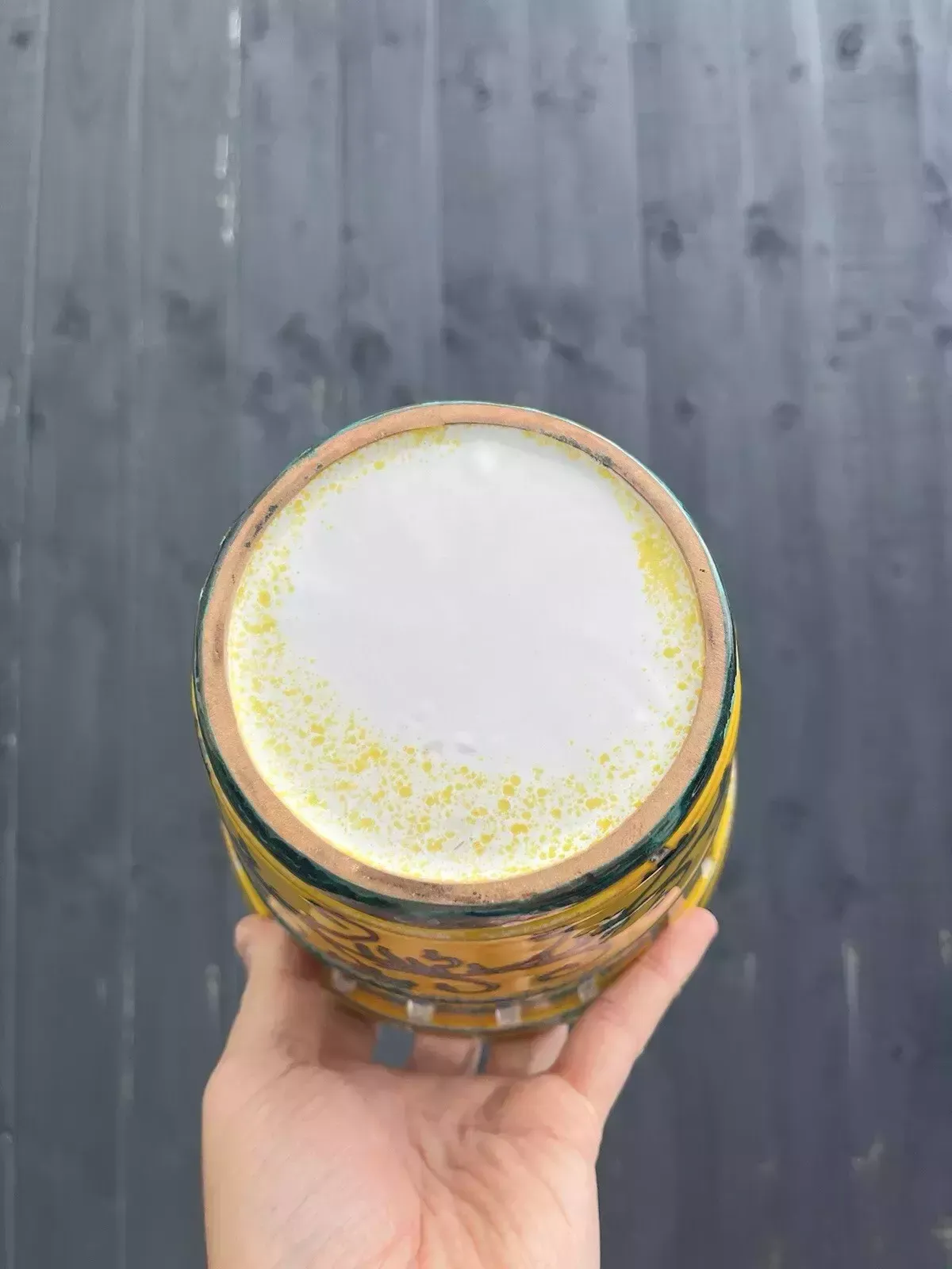 photo for sale Unusual Pierced Mid Century 60's Italian Pottery Dripglaze Plant Pot Space Age