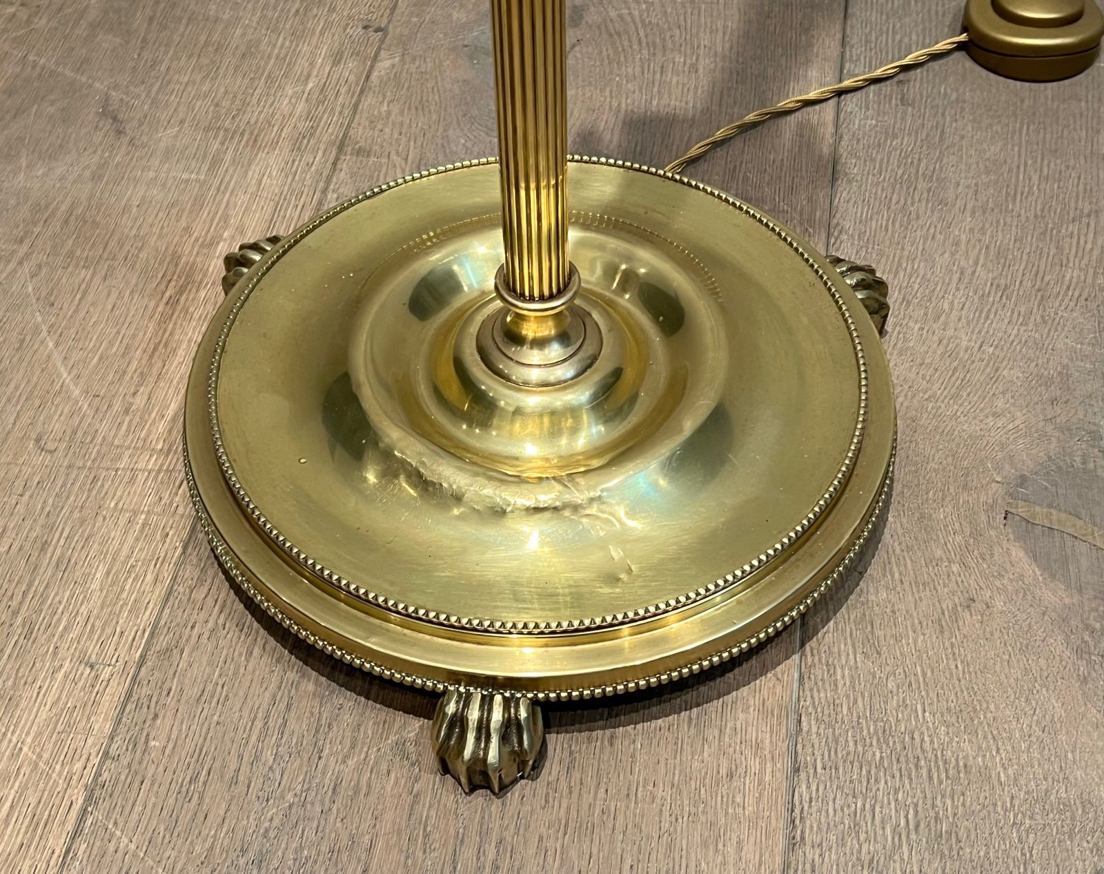 photo for sale Neoclassical Style Brass Floor Lamp In The Style Of Maison Jansen