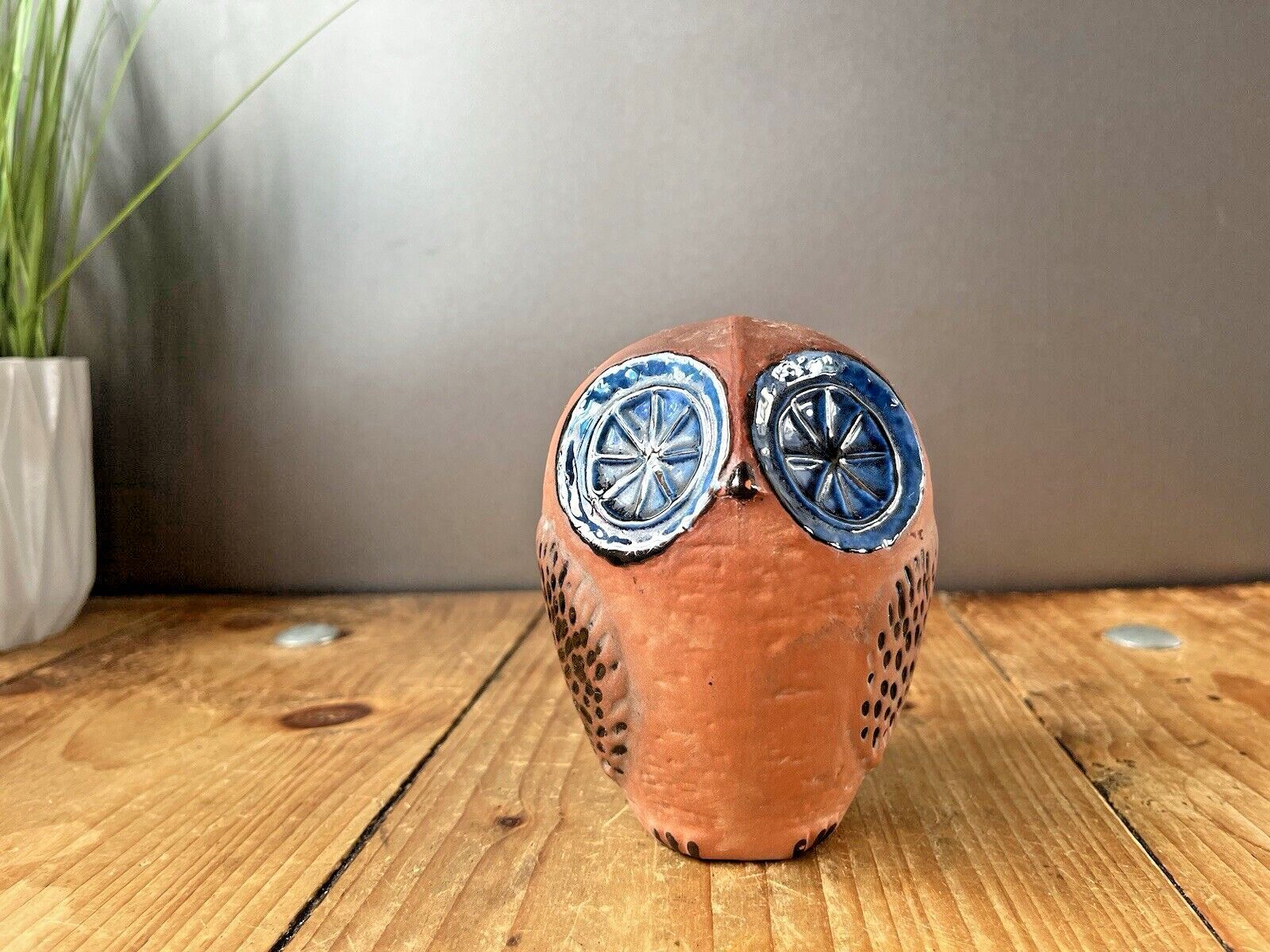 V.Rare 60's Mid Century Modern Swedish Rorstrand Folk Blue Owl Money Bank Box photo furniture