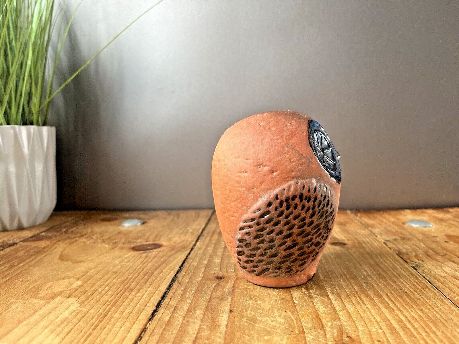 V.Rare 60's Mid Century Modern Swedish Rorstrand Folk Blue Owl Money Bank Box photo 110.0