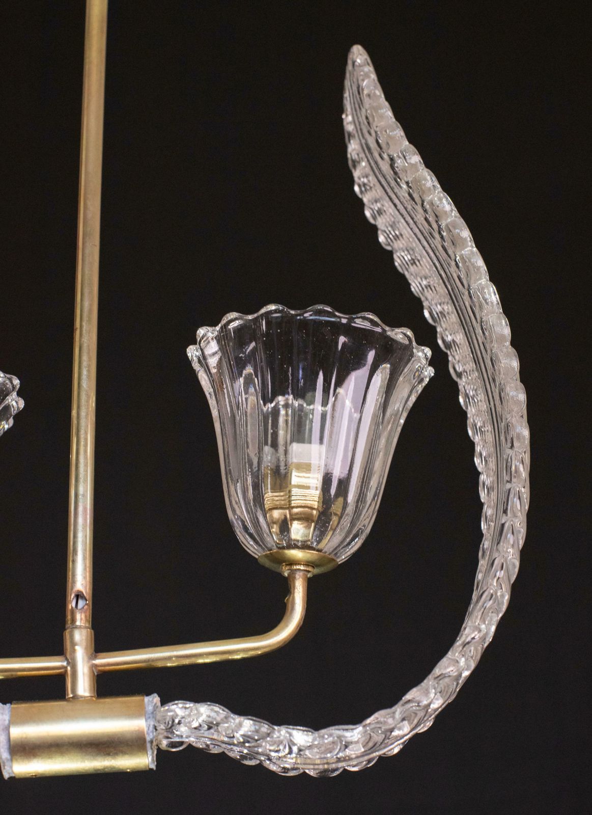 "Angel", 2 Light Chandelier Or Pendant Lamp By Barovier & Toso, 1940s photo vinterior