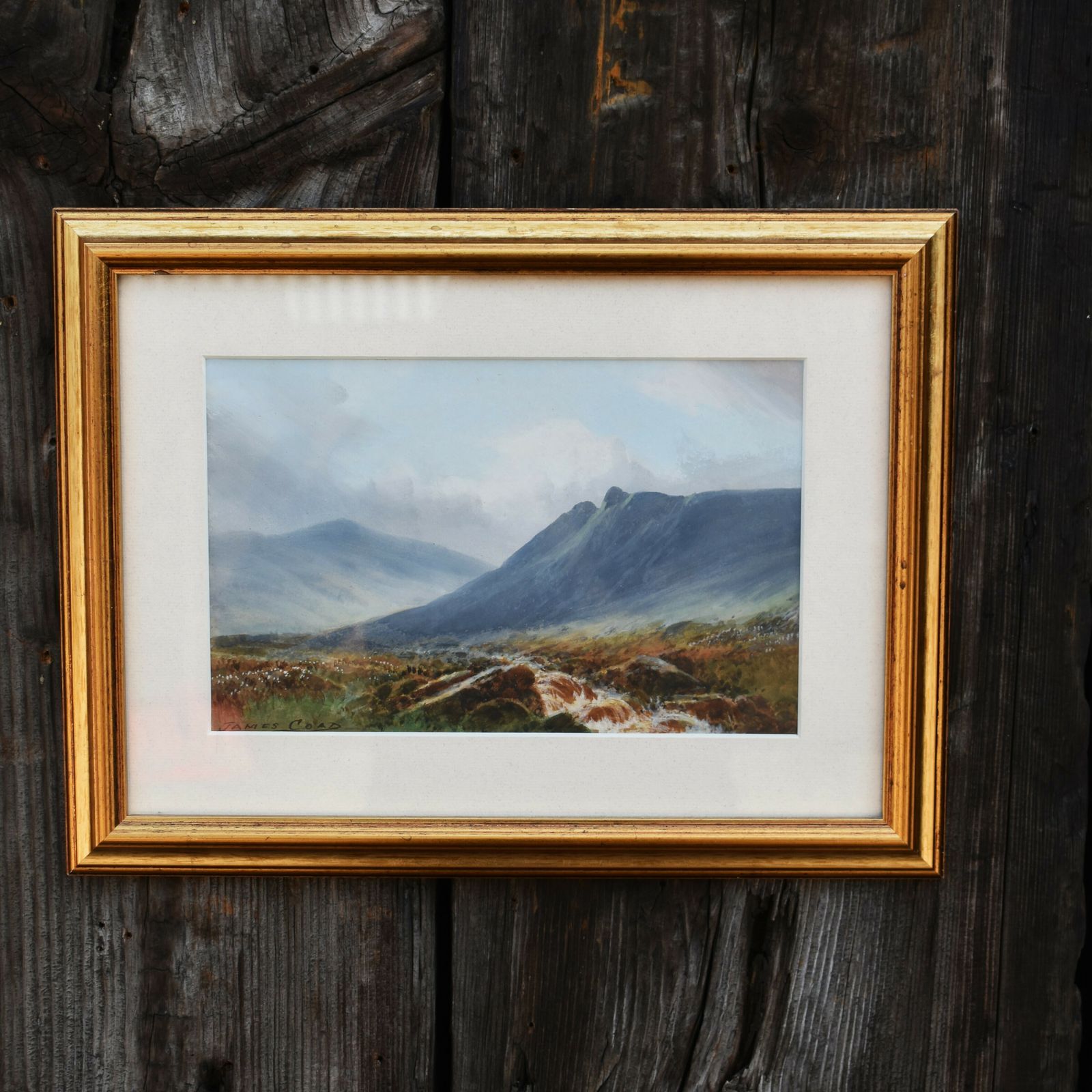 Antique James Coad Moorland Landscape West Okement Dartmoor Watercolour Painting
