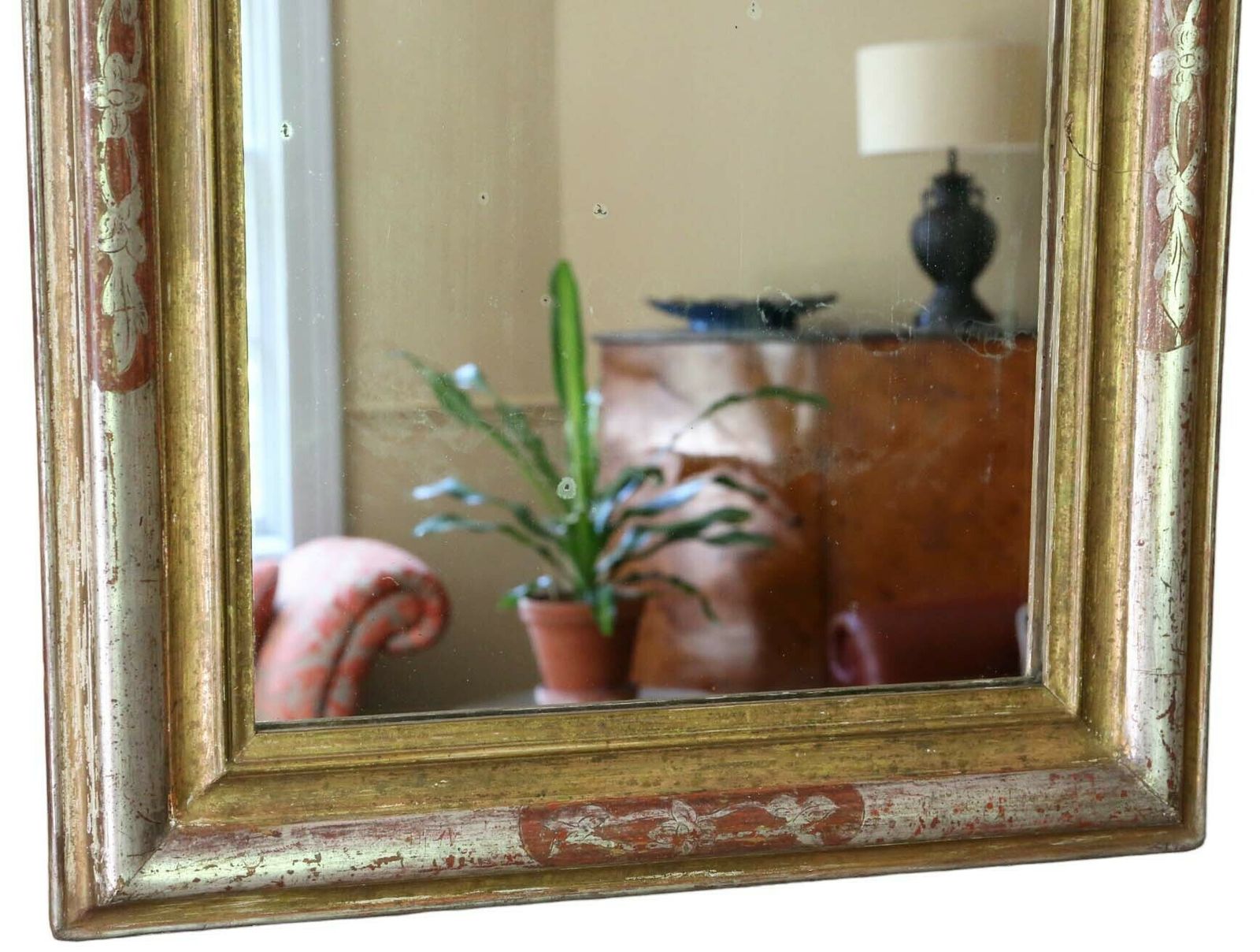 Antique Large 19th Century Silver And Gilt Overmantle Wall Mirror – High Quality Simple Design photo for sale