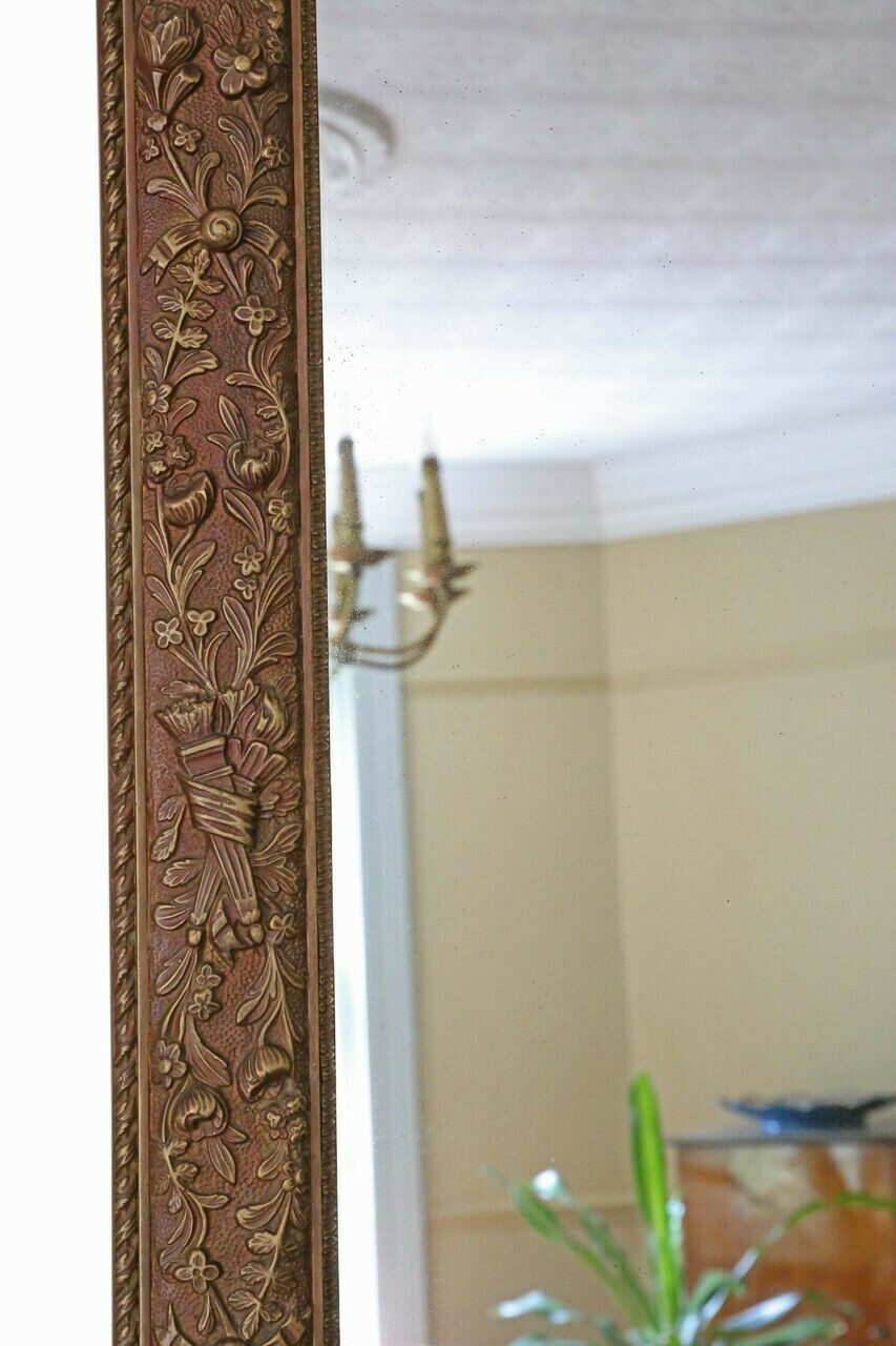 Antique Large C1900 Gilt Overmantle Wall Mirror Quality Ornate Design photo Home Decor
