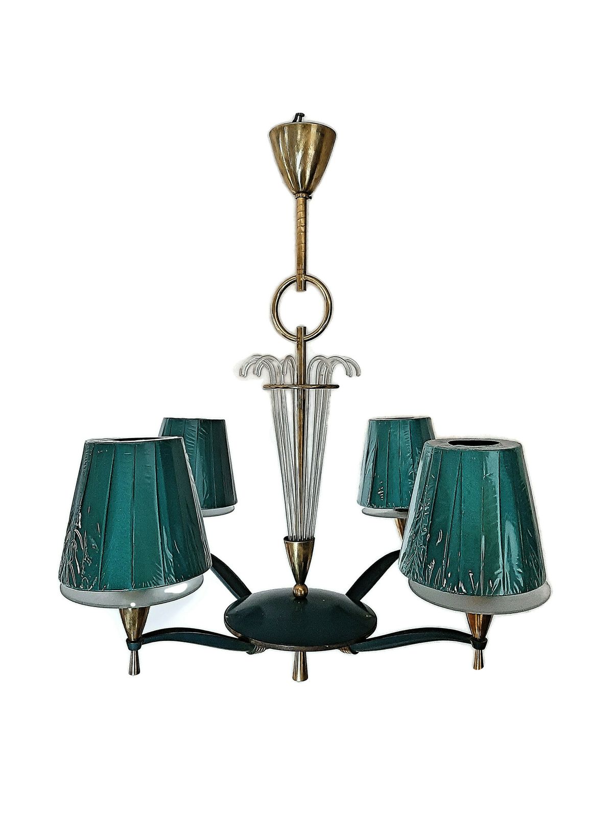 Art Deco Chandelier Pure French 1940s Design photo for sale