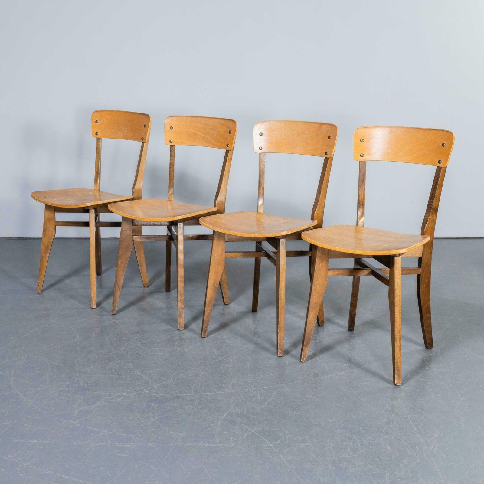 photo for sale 1950’s Original French Two Tone Chapel Dining Chairs – Large Quantity Available